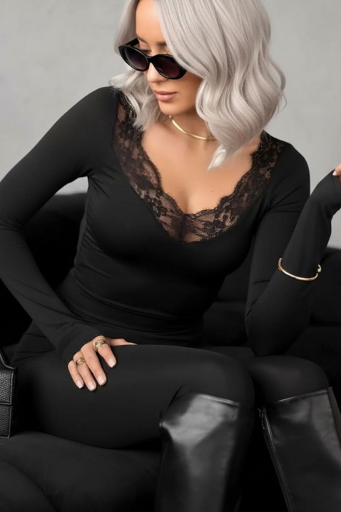 Дамска блуза ERANDELA BLACK, Цвят: черен, IVET.BG - Твоят онлайн бутик.