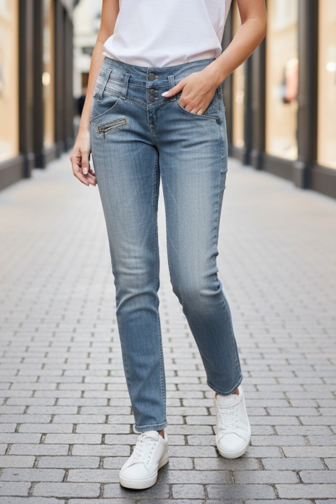 Дънки MAJEZDA, Цвят: светлосин, IVET.BG - Твоят онлайн бутик.