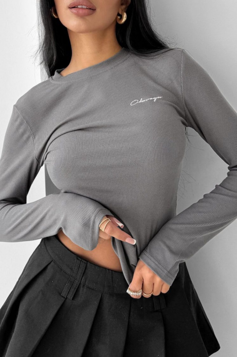 Дамска блуза DAVROLZA GREY, Цвят: сив, IVET.BG - Твоят онлайн бутик.