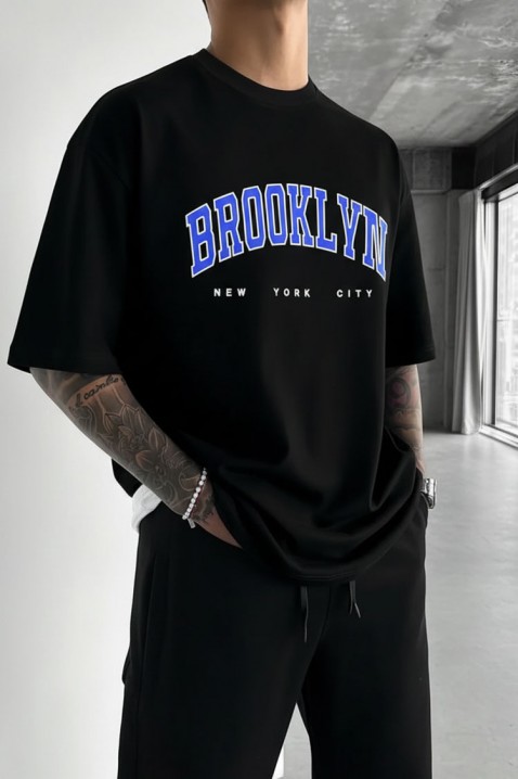 Мъжка тениска JERELFO, Цвят: черен, IVET.BG - Твоят онлайн бутик.