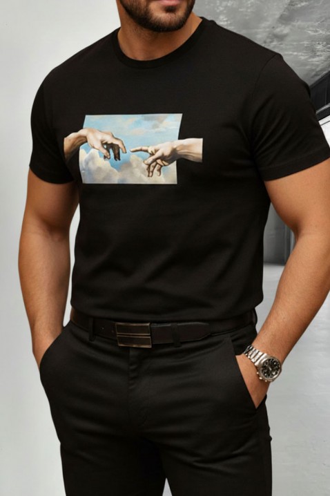 Мъжка тениска KRITOLFO, Цвят: черен, IVET.BG - Твоят онлайн бутик.