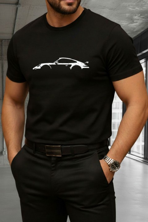 Мъжка тениска POXOR, Цвят: черен, IVET.BG - Твоят онлайн бутик.