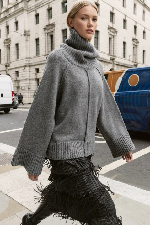 Пуловер MLENVILDA GREY, Цвят: сив, IVET.BG - Твоят онлайн бутик.