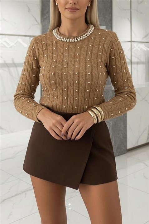 Дамска блуза PERIOLA CAMEL, Цвят: светлокафяв, IVET.BG - Твоят онлайн бутик.