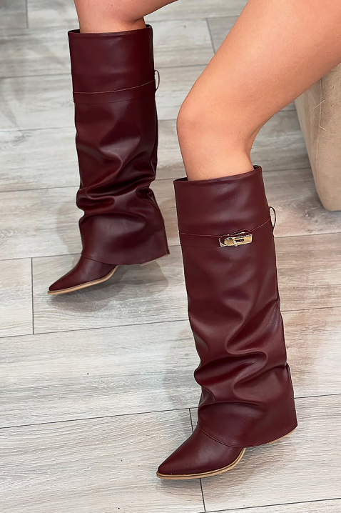 Ботуши GIVENDRA BORDO, Цвят: бордо, IVET.BG - Твоят онлайн бутик.