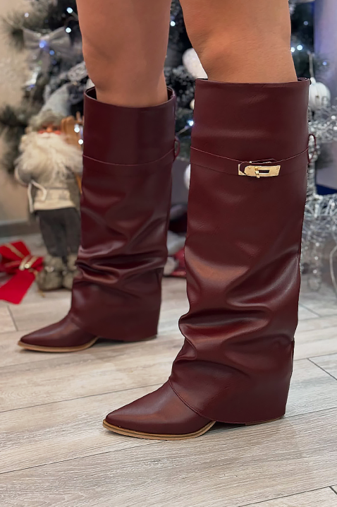 Ботуши GIVENDRA BORDO, Цвят: бордо, IVET.BG - Твоят онлайн бутик.