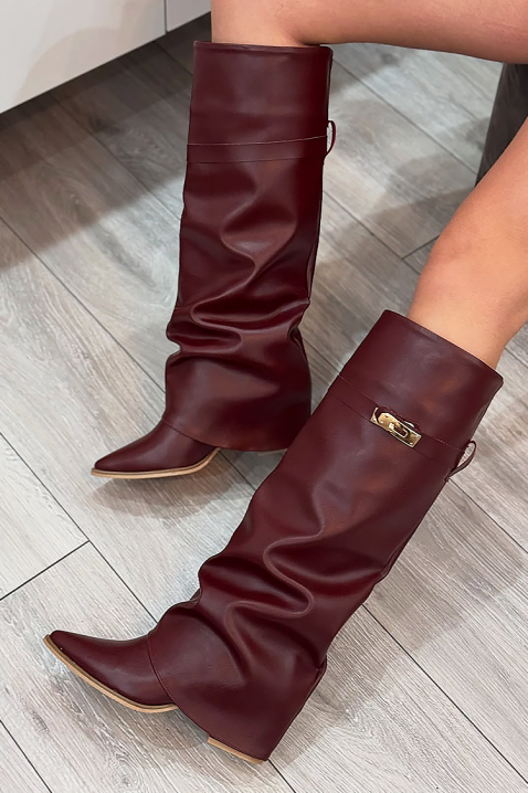 Ботуши GIVENDRA BORDO, Цвят: бордо, IVET.BG - Твоят онлайн бутик.