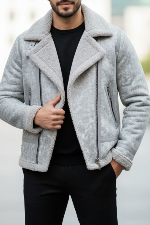 Мъжко яке BERMENGO, Цвят: светлосив, IVET.BG - Твоят онлайн бутик.