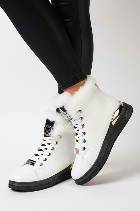 Дамски боти VEONELZA WHITE, Цвят: бял, IVET.BG - Твоят онлайн бутик.