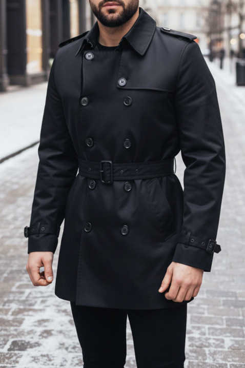 Мъжки тренчкот XABELTO, Цвят: черен, IVET.BG - Твоят онлайн бутик.