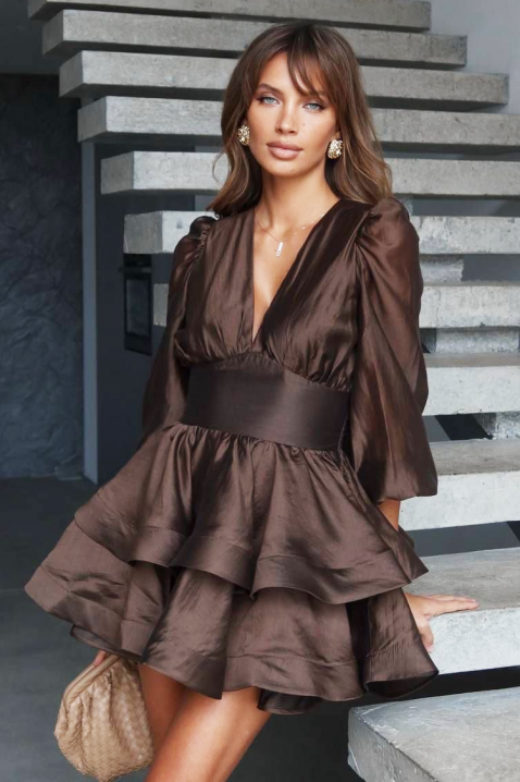 Рокля VLONDELA BROWN, Цвят: кафяв, IVET.BG - Твоят онлайн бутик.