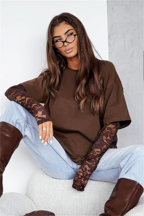 Дамска блуза CALIOPA BROWN, Цвят: кафяв, IVET.BG - Твоят онлайн бутик.