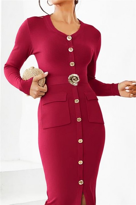 Рокля DRALMINZA BORDO, Цвят: бордо, IVET.BG - Твоят онлайн бутик.