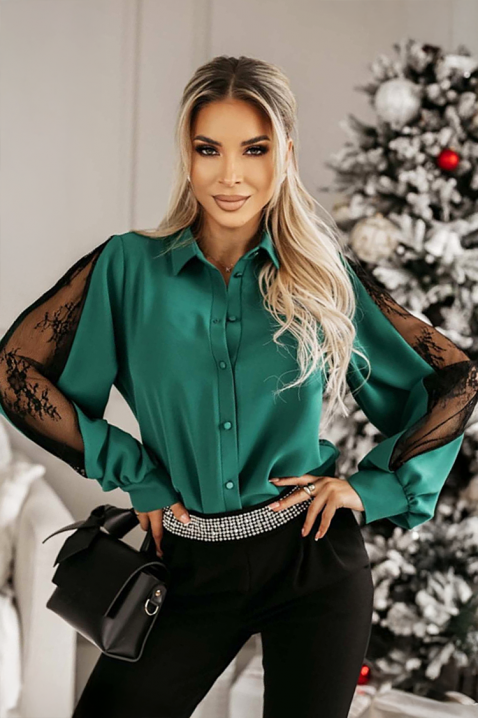 Дамска риза ANBIONA GREEN, Цвят: зелен, IVET.BG - Твоят онлайн бутик.