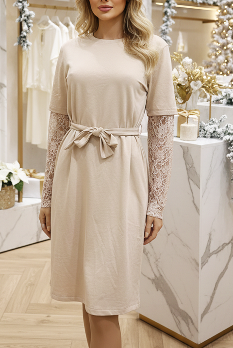 Рокля ZABRENA, Цвят: екрю, IVET.BG - Твоят онлайн бутик.