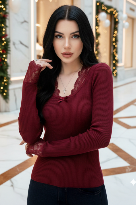 Дамска блуза SORFONDA BORDO, Цвят: бордо, IVET.BG - Твоят онлайн бутик.