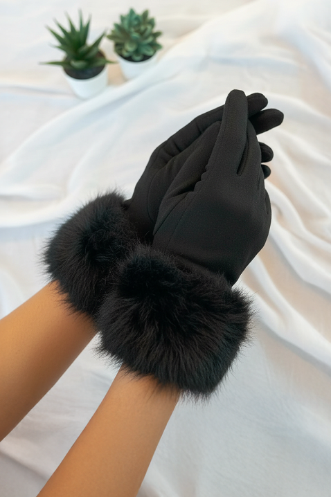 Дамски ръкавици LORZILA, Цвят: черен, IVET.BG - Твоят онлайн бутик.