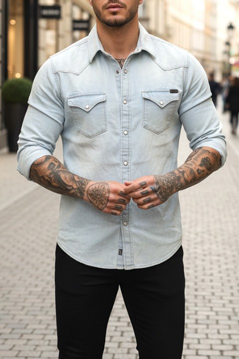 Мъжка риза TORMER SKY, Цвят: светлосин, IVET.BG - Твоят онлайн бутик.