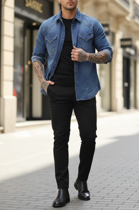 Мъжка риза TORMER BLUE, Цвят: син, IVET.BG - Твоят онлайн бутик.