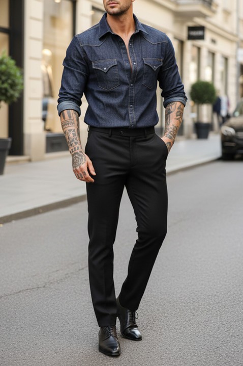 Мъжка риза TORMER INDIGO, Цвят: индиго, IVET.BG - Твоят онлайн бутик.