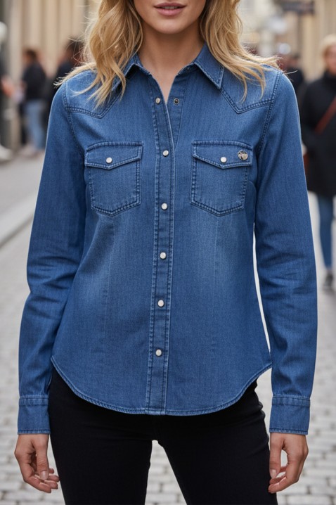 Дамска риза TOFEZA, Цвят: син, IVET.BG - Твоят онлайн бутик.