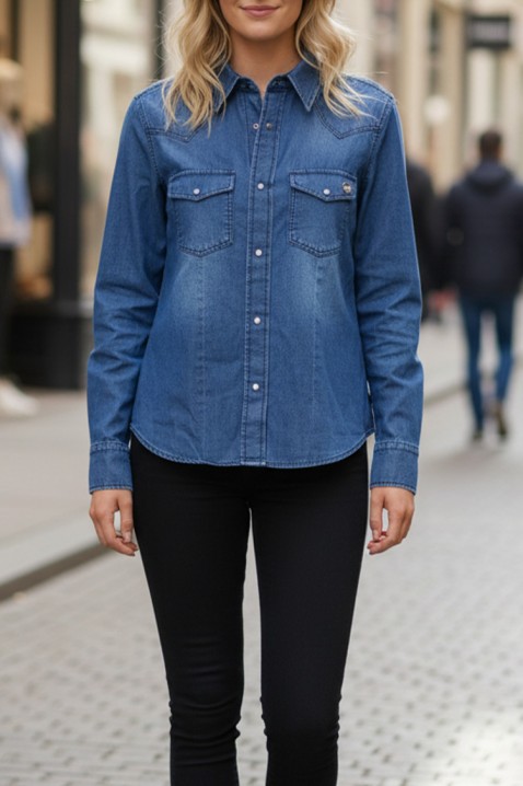 Дамска риза TOFEZA, Цвят: син, IVET.BG - Твоят онлайн бутик.