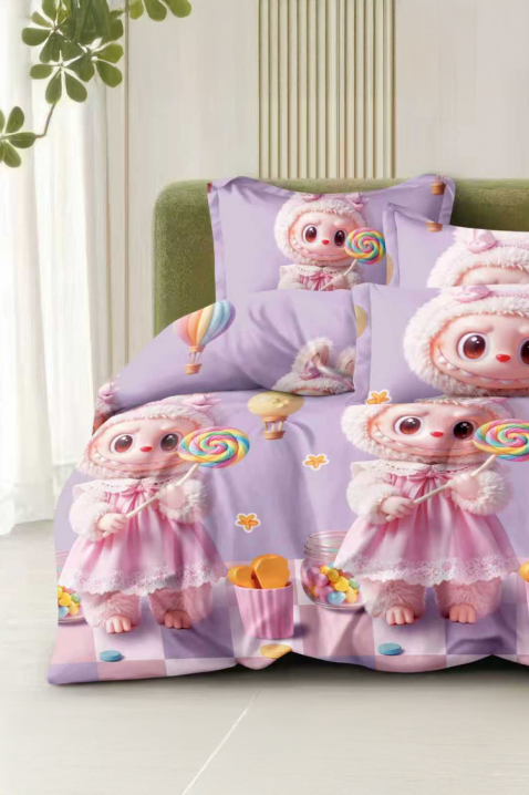 Спален комплект LABUBU LILA 160x200 cm памук - 4 части, Цвят: лилав, IVET.BG - Твоят онлайн бутик.