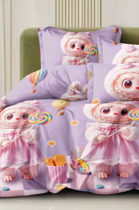 Спален комплект LABUBU LILA 160x200 cm памук - 4 части, Цвят: лилав, IVET.BG - Твоят онлайн бутик.