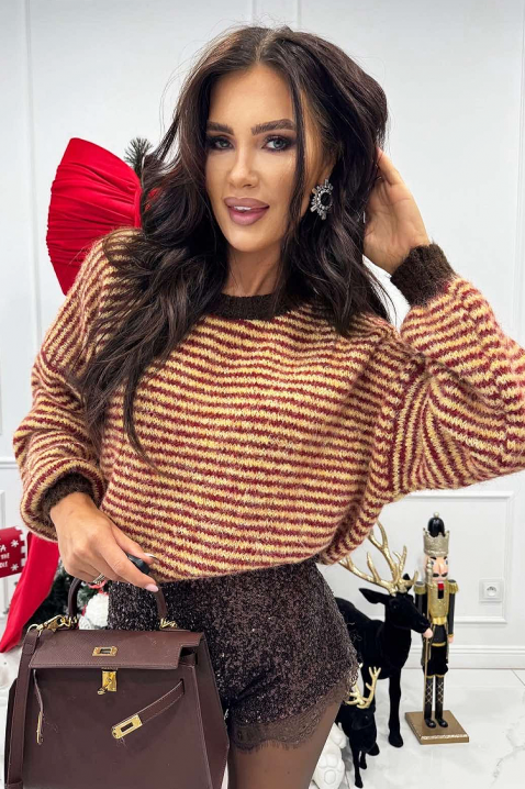 Пуловер RALFANDA BROWN, Цвят: кафяв, IVET.BG - Твоят онлайн бутик.