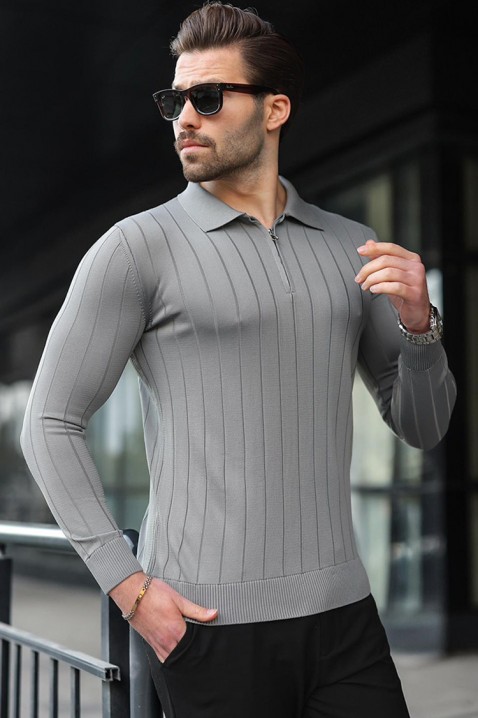 Мъжка блуза NERFEDO, Цвят: сив, IVET.BG - Твоят онлайн бутик.