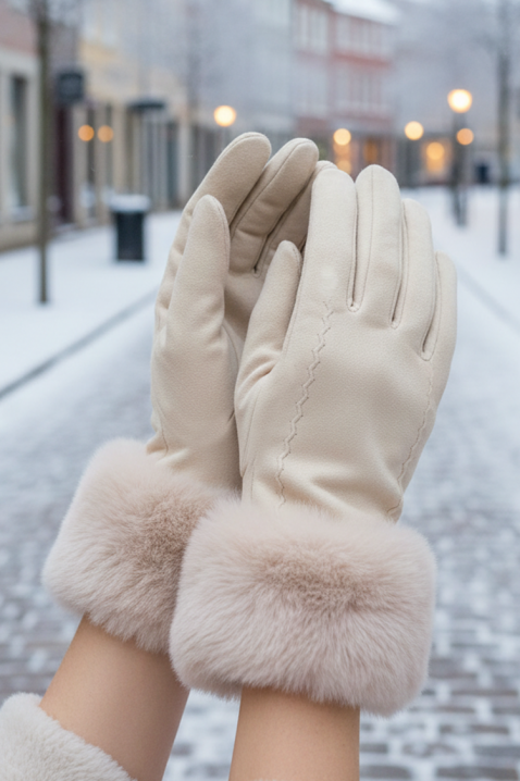 Дамски ръкавици POLIARZA ECRU, Цвят: екрю, IVET.BG - Твоят онлайн бутик.