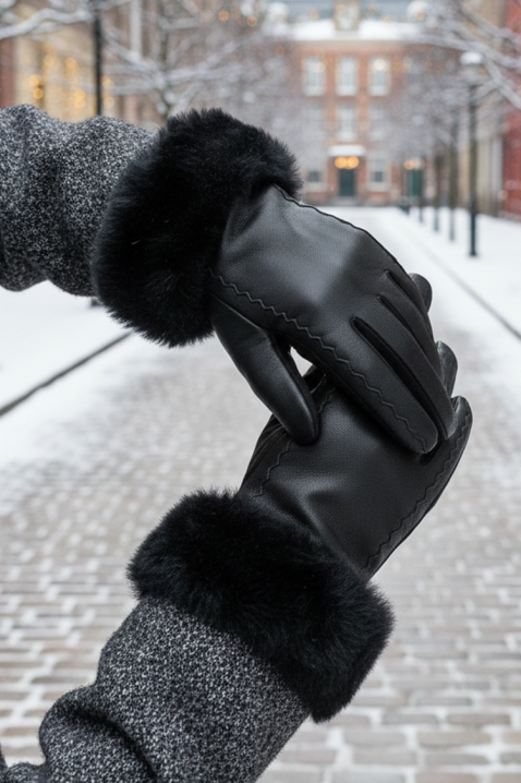 Дамски ръкавици POLIARZA BLACK, Цвят: черен, IVET.BG - Твоят онлайн бутик.