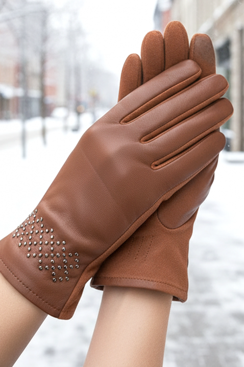 Дамски ръкавици VAKALZA CAMEL, Цвят: светлокафяв, IVET.BG - Твоят онлайн бутик.