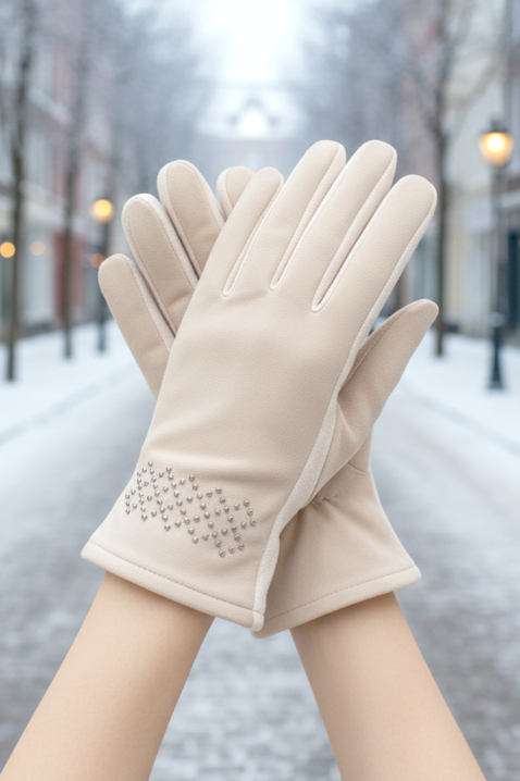 Дамски ръкавици VAKALZA ECRU, Цвят: екрю, IVET.BG - Твоят онлайн бутик.