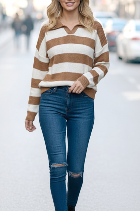 Пуловер SARLANZA, Цвят: светлокафяв, IVET.BG - Твоят онлайн бутик.