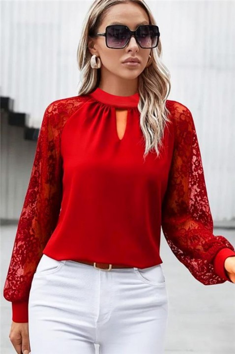 Дамска блуза BRENDOLZA RED, Цвят: червен, IVET.BG - Твоят онлайн бутик.