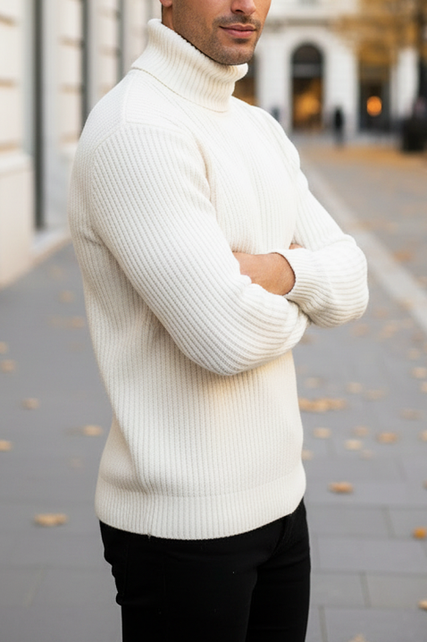 Мъжки пуловер BERFEN WHITE, Цвят: бял, IVET.BG - Твоят онлайн бутик.