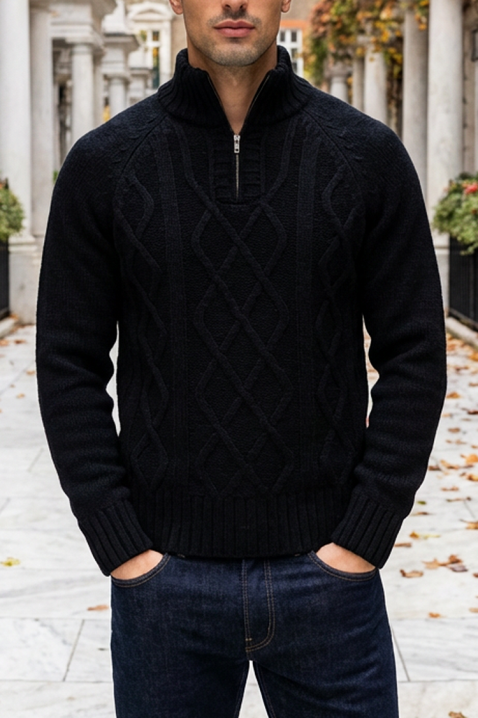 Мъжки пуловер MOXORO BLACK, Цвят: черен, IVET.BG - Твоят онлайн бутик.