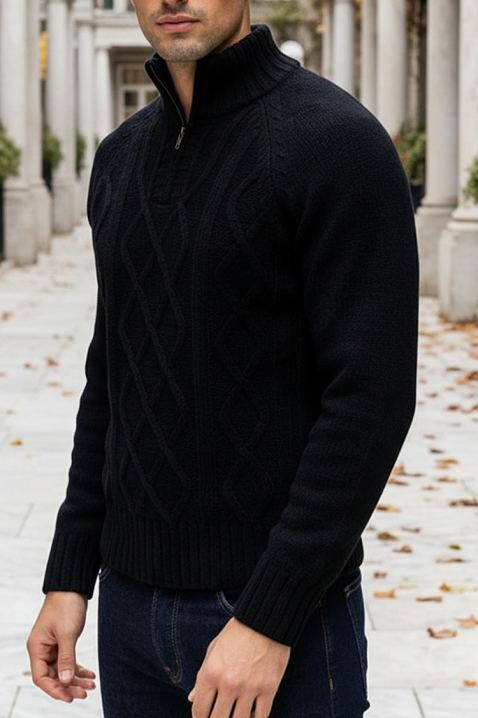 Мъжки пуловер MOXORO BLACK, Цвят: черен, IVET.BG - Твоят онлайн бутик.