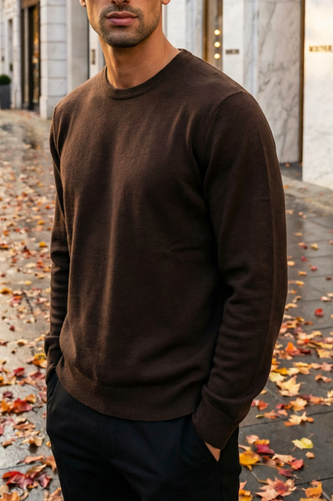 Мъжки пуловер MILFIN BROWN, Цвят: кафяв, IVET.BG - Твоят онлайн бутик.