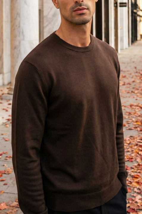 Мъжки пуловер MILFIN BROWN, Цвят: кафяв, IVET.BG - Твоят онлайн бутик.
