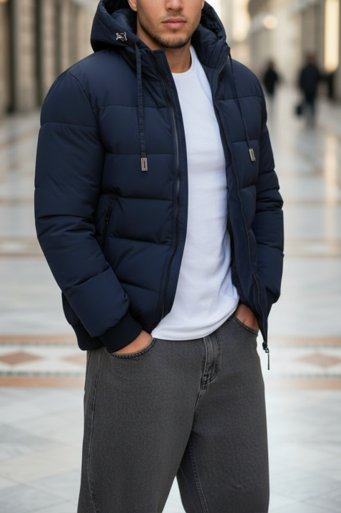 Мъжко яке MAXRONO, Цвят: тъмносин, IVET.BG - Твоят онлайн бутик.