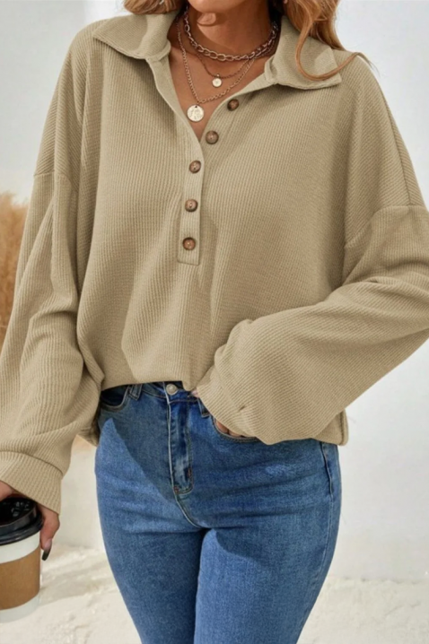 Дамска блуза RIPRELZA BEIGE, Цвят: беж, IVET.BG - Твоят онлайн бутик.