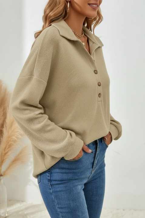 Дамска блуза RIPRELZA BEIGE, Цвят: беж, IVET.BG - Твоят онлайн бутик.