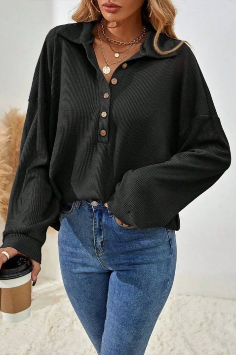 Дамска блуза RIPRELZA BLACK, Цвят: черен, IVET.BG - Твоят онлайн бутик.