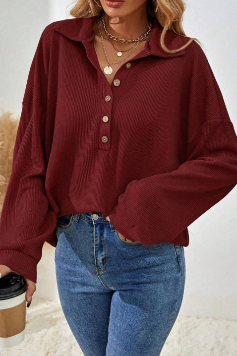 Дамска блуза RIPRELZA BORDO, Цвят: бордо, IVET.BG - Твоят онлайн бутик.