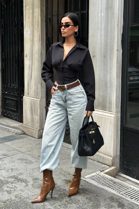 Дамска риза BANSOLTA BLACK, Цвят: черен, IVET.BG - Твоят онлайн бутик.