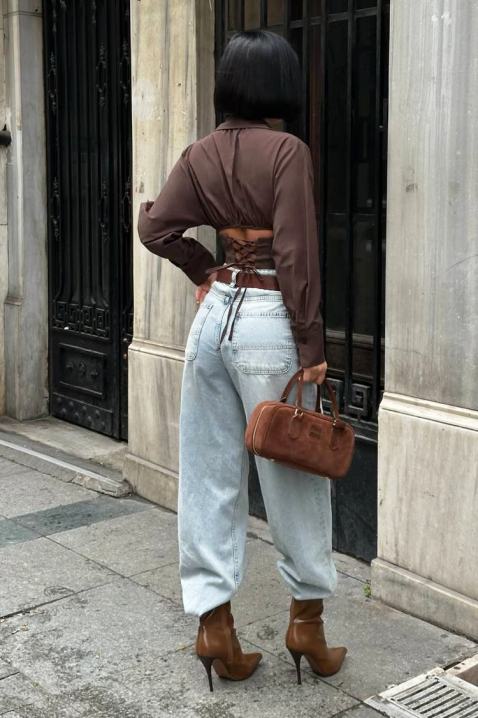 Дамска риза BANSOLTA BROWN, Цвят: кафяв, IVET.BG - Твоят онлайн бутик.