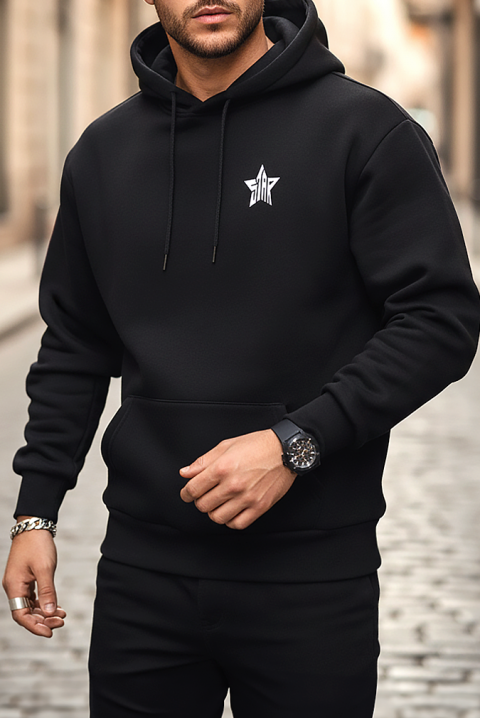 Мъжки суичър LOLZO, Цвят: черен, IVET.BG - Твоят онлайн бутик.