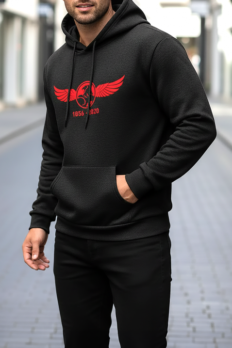 Мъжки суичър MIKELO, Цвят: черен, IVET.BG - Твоят онлайн бутик.